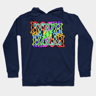 Glowing Neon Rainbow RocK n RolL Anagram Hoodie